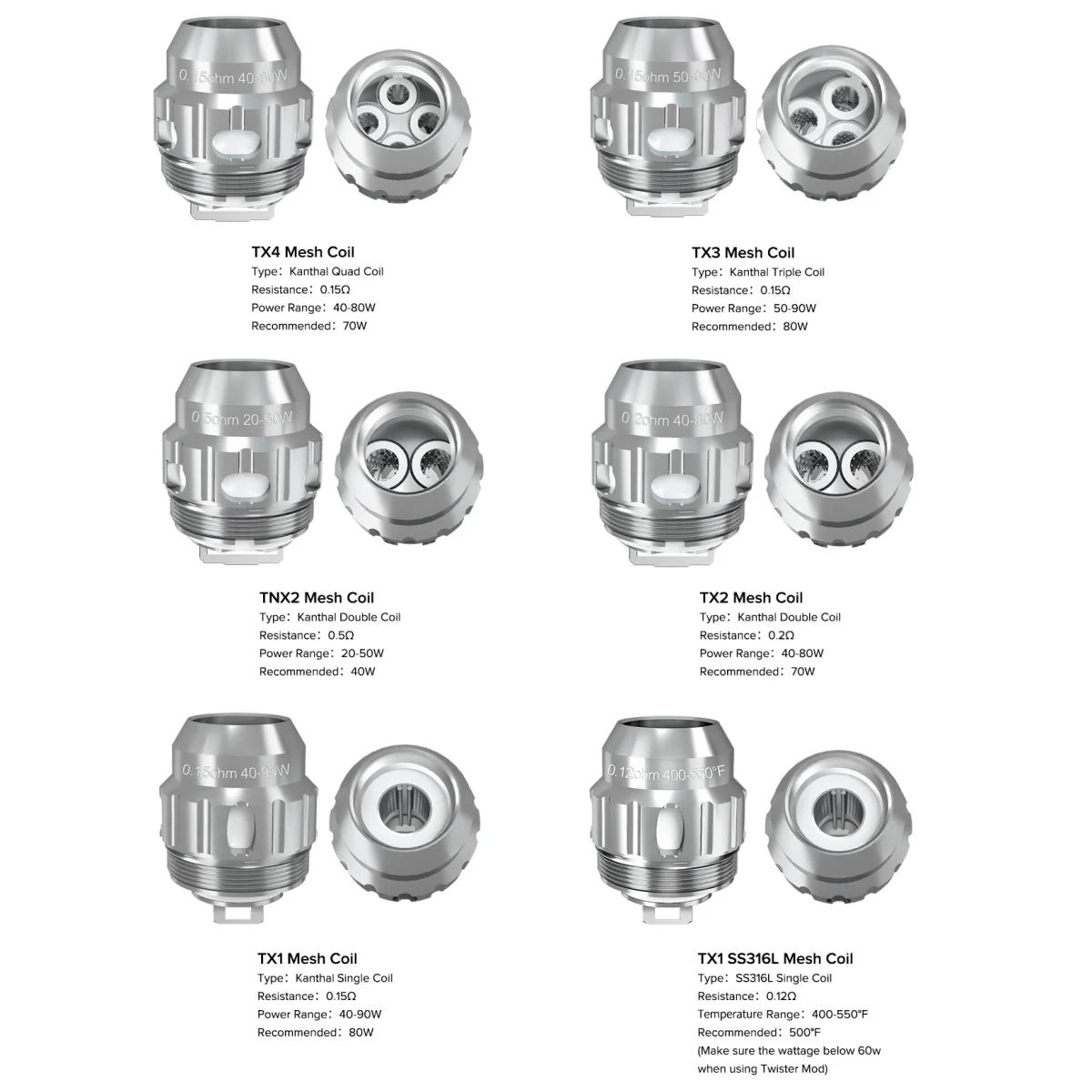 Freemax TX/TNX Mesh Series Coils | £6