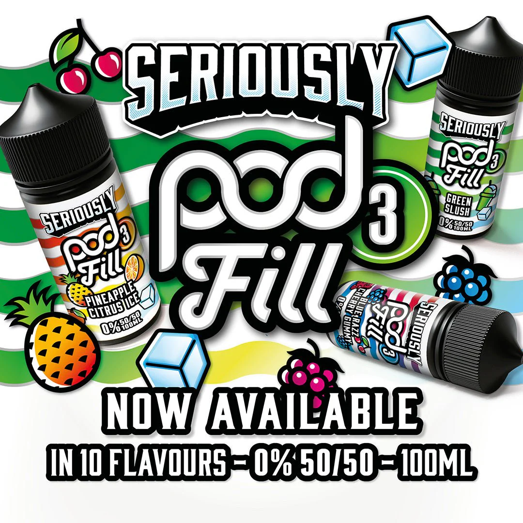 Seriously Pod Fill 3 50/50 | 100ml + 2 Nics | £7